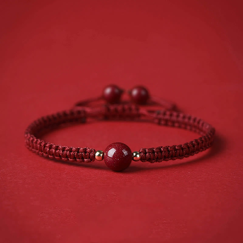 Nimara Ritual Lucky Cinnabar Bead Blessing Red String Bracelet