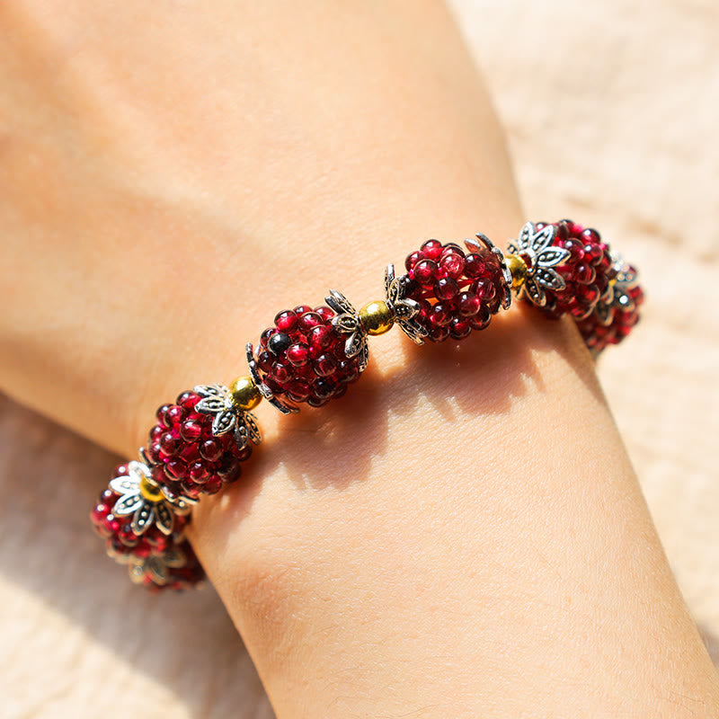 Nimara Ritual "All the best for Vitality and Passion" Garnet Bracelet Includes Gift Message Card