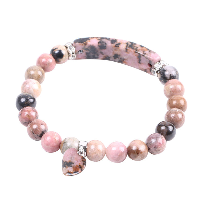 Nimara Ritual Rhodonite Love Heart Healing Beads Bracelet