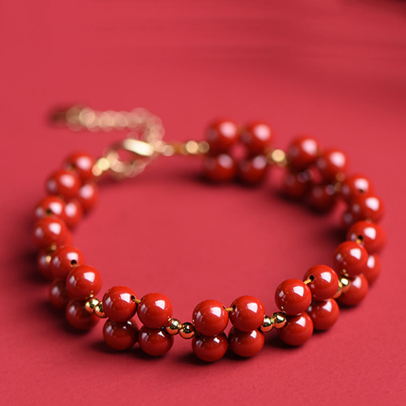Nimara Ritual Natural Cinnabar Beaded Blessing Bracelet