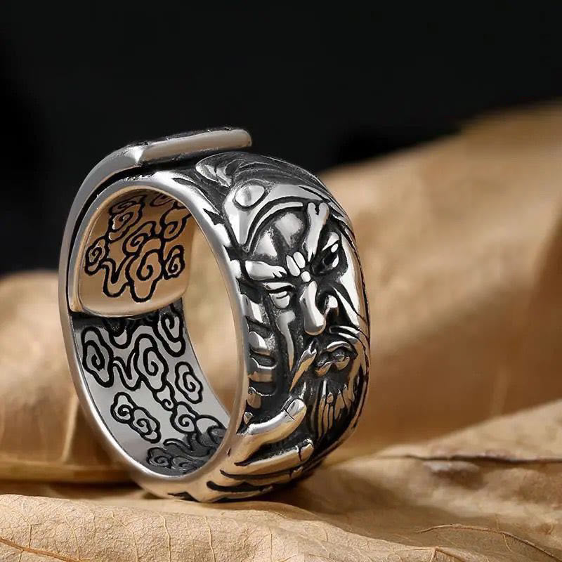 Nimara Ritual Guan Gong Auspicious Clouds Amulet Wealth Ring