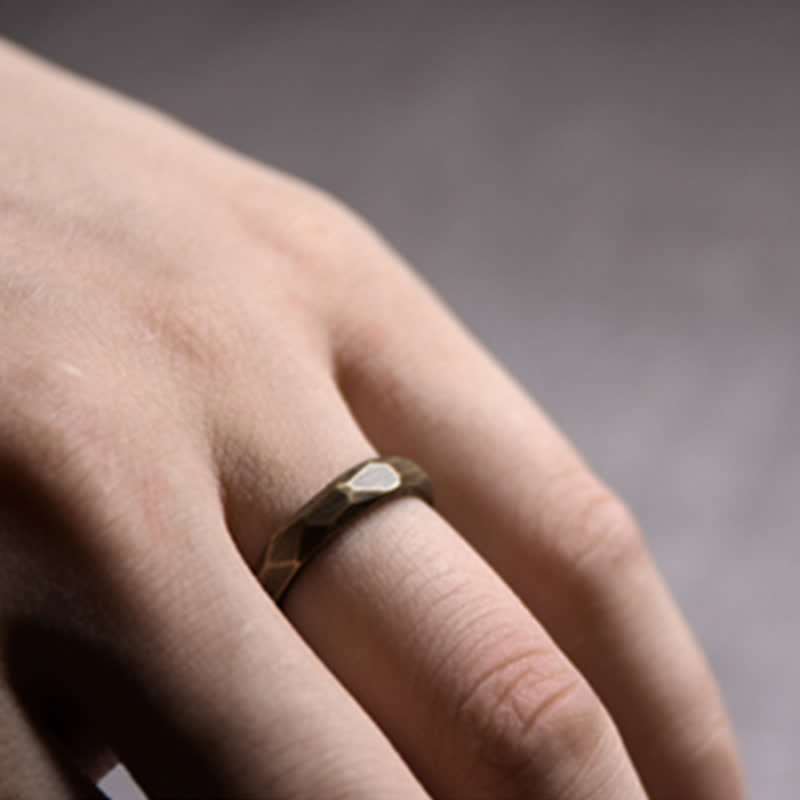 Nimara Ritual Tibetan Simple Design Copper Wealth Ring