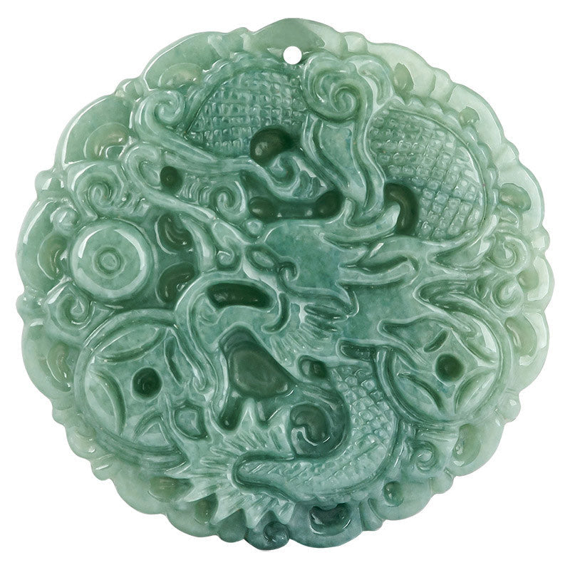 Nimara Ritual Chinese Zodiac Dragon Jade Fortune Necklace String Pendant