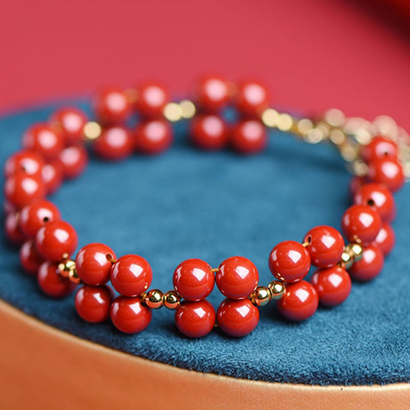 Nimara Ritual Natural Cinnabar Beaded Blessing Bracelet