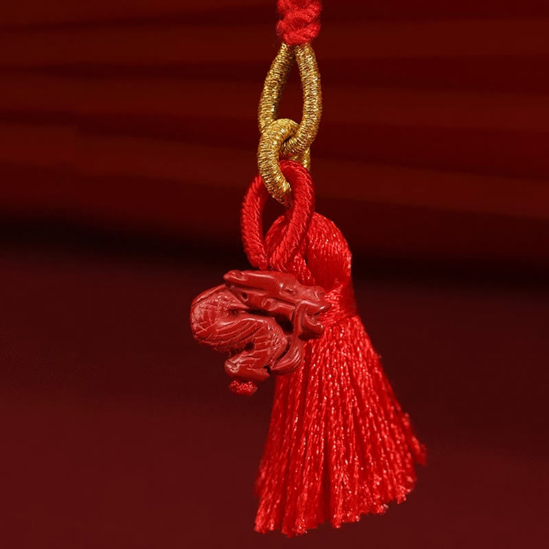 Nimara Ritual Natural Cinnabar Dragon Blessing Red String Belly Chain