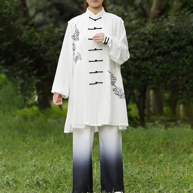 Nimara Ritual Auspicious Clouds Gradient Meditation Prayer Spiritual Zen Tai Chi Qigong Practice Women's Clothing Set
