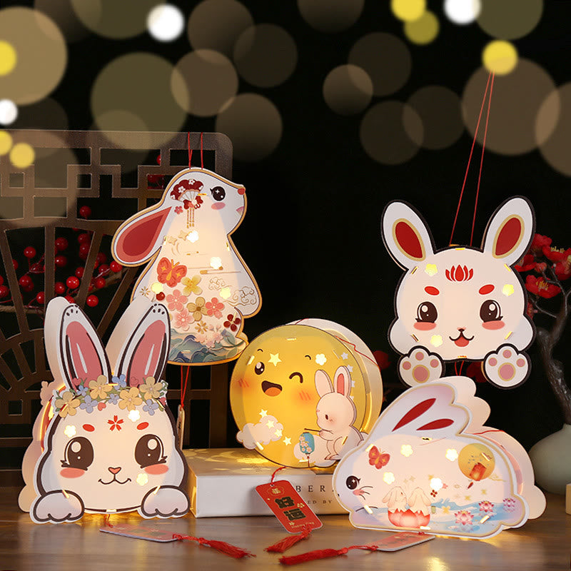 Nimara Ritual DIY Good Luck Cute Rabbit Paper Lantern Lamp Mid-Autumn Festival Lantern Decoration