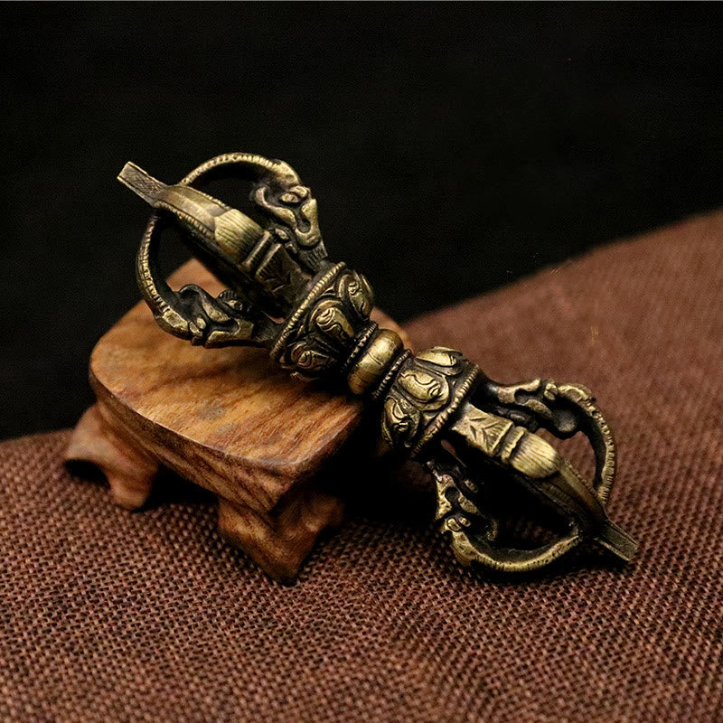 Nimara Ritual Handmade Nepal Five Prong Three Prong Vajra Dorje Strength Copper Decoration
