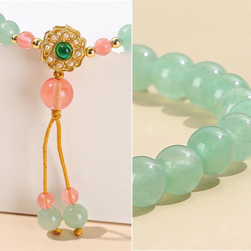 Nimara Ritual Green Aventurine Luck Bead Tassel Bracelet