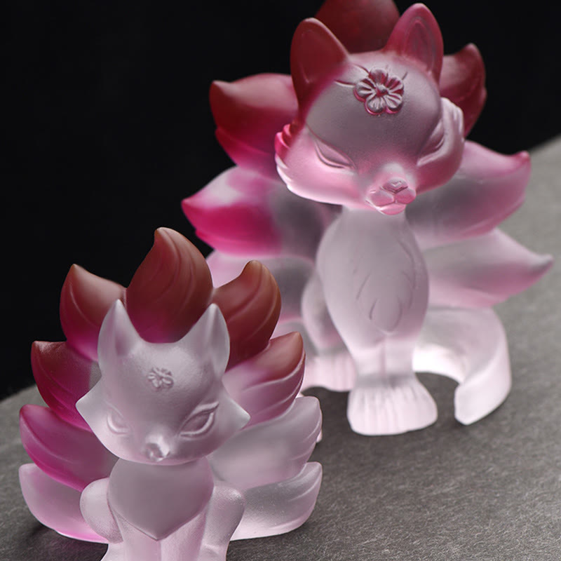 Nimara Ritual Small Nine Tailed Fox Success Strength Home Figurine Decoration