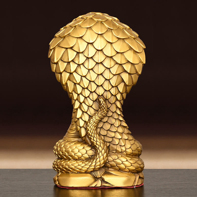 Nimara Ritual Buddha Shakyamuni Snake Figurine Serenity Copper Statue Home Offering Decoration