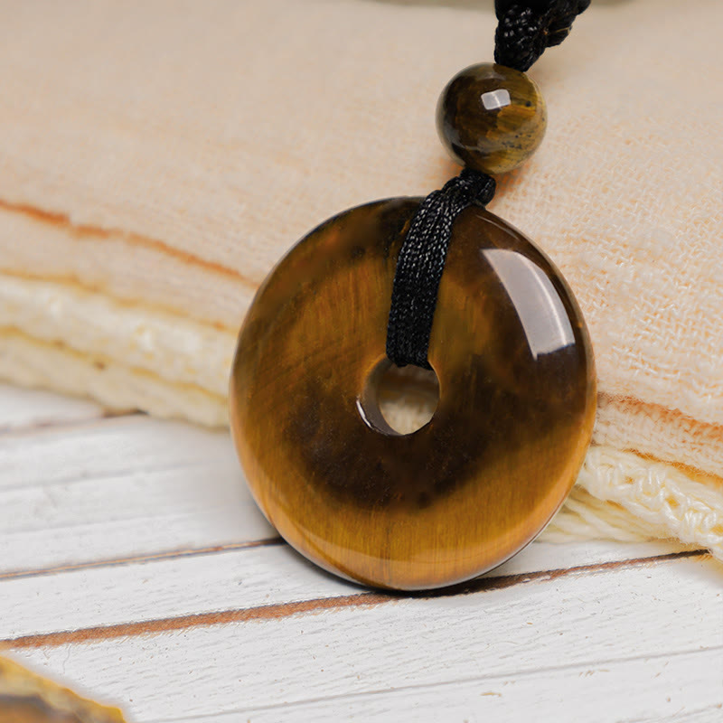 Nimara Ritual Lucky Coin Pendant Healing Crystal Gemstone Necklace