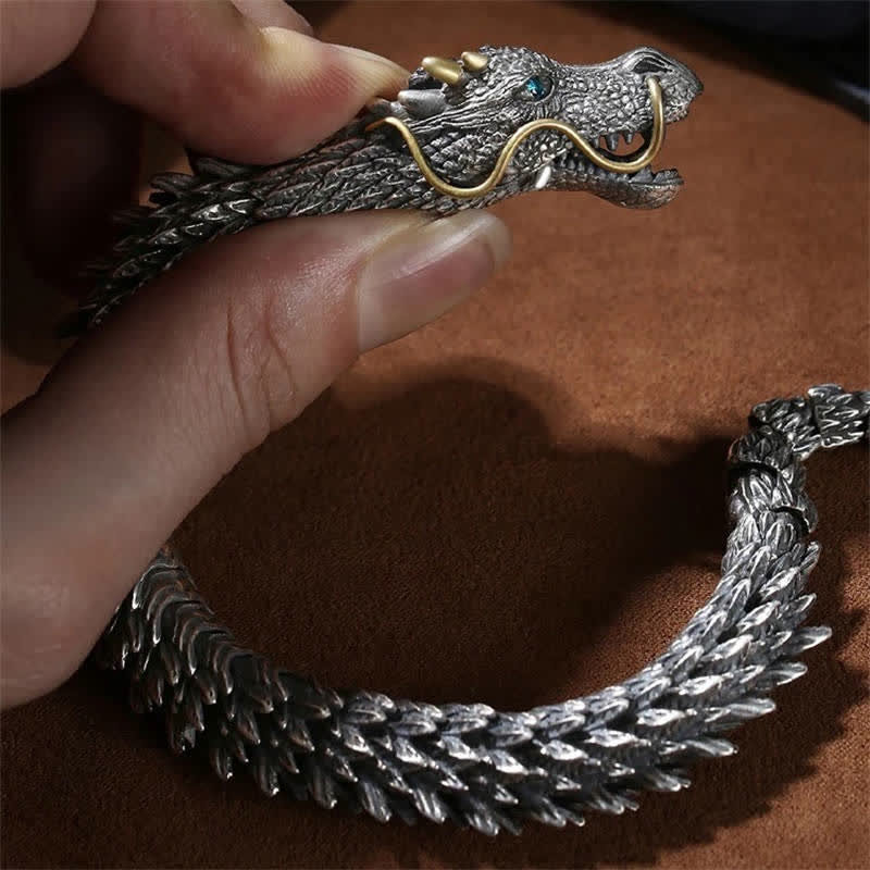 Nimara Ritual Nordic Dragon Handmade Amulet Luck Protection Chain Bracelet