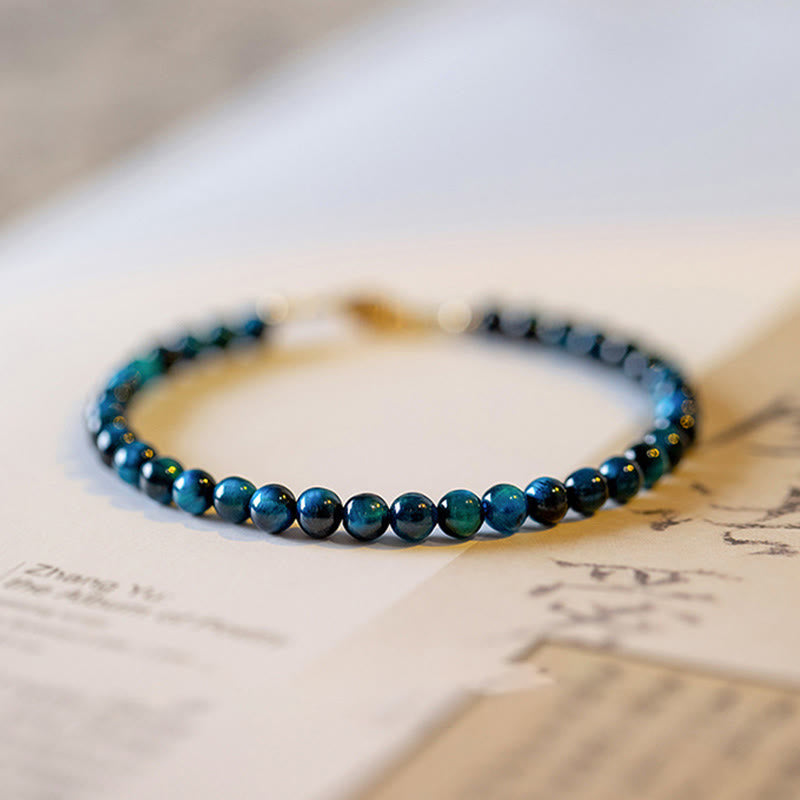 Nimara Ritual Natural Blue Tiger Eye Stone Protection Chain Bracelet