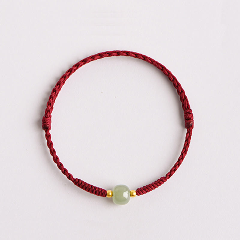 Nimara Ritual Handmade Jade Lucky Bead Prosperity Braided Bracelet