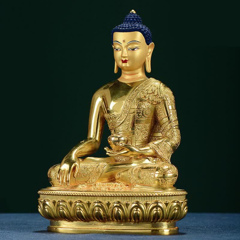 Nimara Ritual Buddha Shakyamuni Figurine Enlightenment Copper Statue Home Offering Decoration