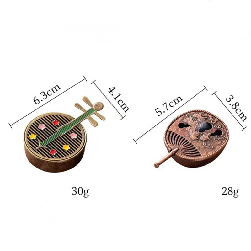 Nimara Ritual Small Mini Gourd Fan Pipa Copper Alloy Incense Burner Decoration With Incense