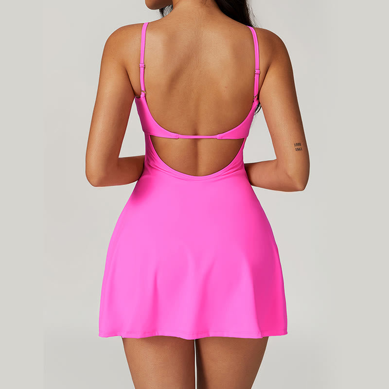 Nimara Ritual Solid Backless Tennis Yoga Women Sports Dress
