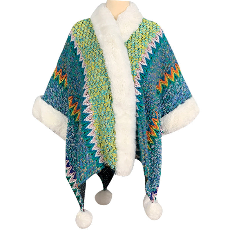 Nimara Ritual Tibetan Multicolored Striped Shawl Winter Cozy Travel Scarf Wrap