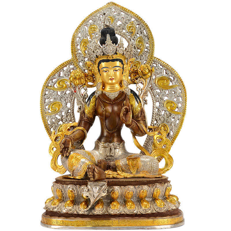 Nimara Ritual Bodhisattva Green Tara Hope Copper Statue Decoration