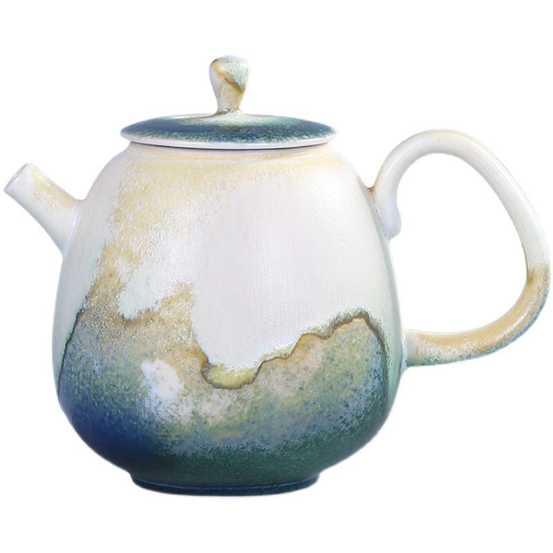 Nimara Ritual Green Beige Chinese Gongfu Tea Ceramic Kung Fu Teapot 230ml