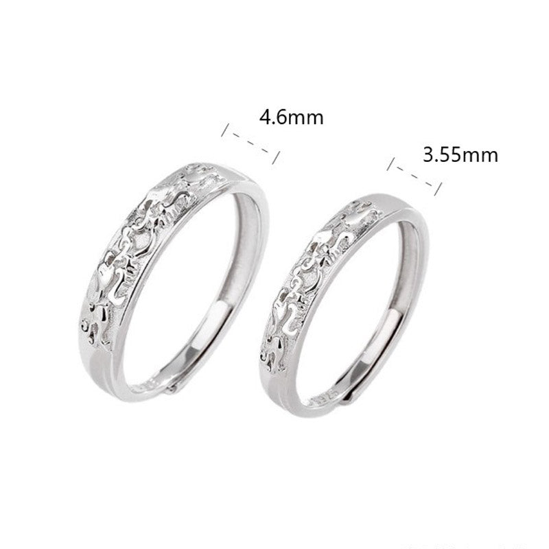 Nimara Ritual 925 Sterling Silver PiXiu Balance Adjustable Couple Ring