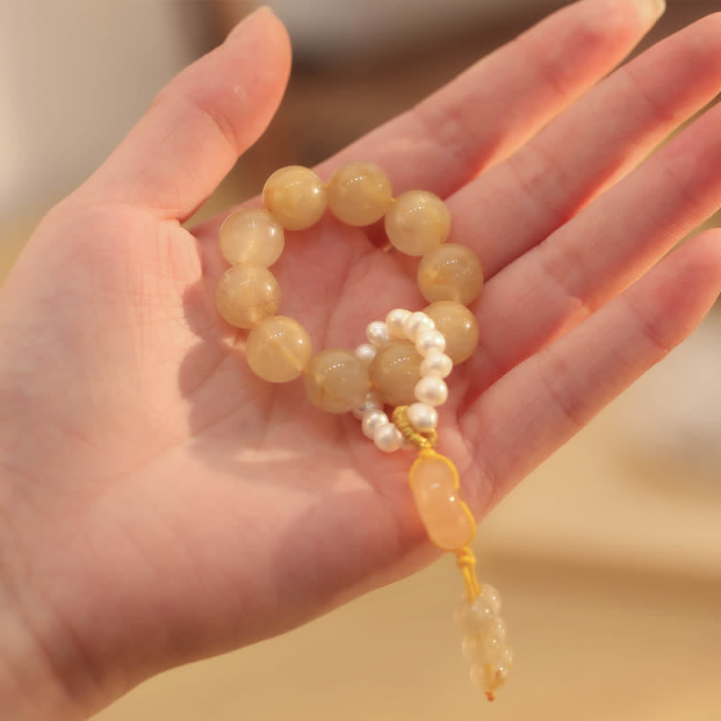 Nimara Ritual Citrine Peace Buckle Prosperity Happiness Wrist Mala