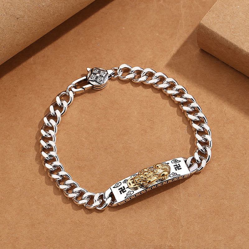 Nimara Ritual Om Mani Padme Hum Pixiu Swastika Spring Buckle Wisdom Bracelet