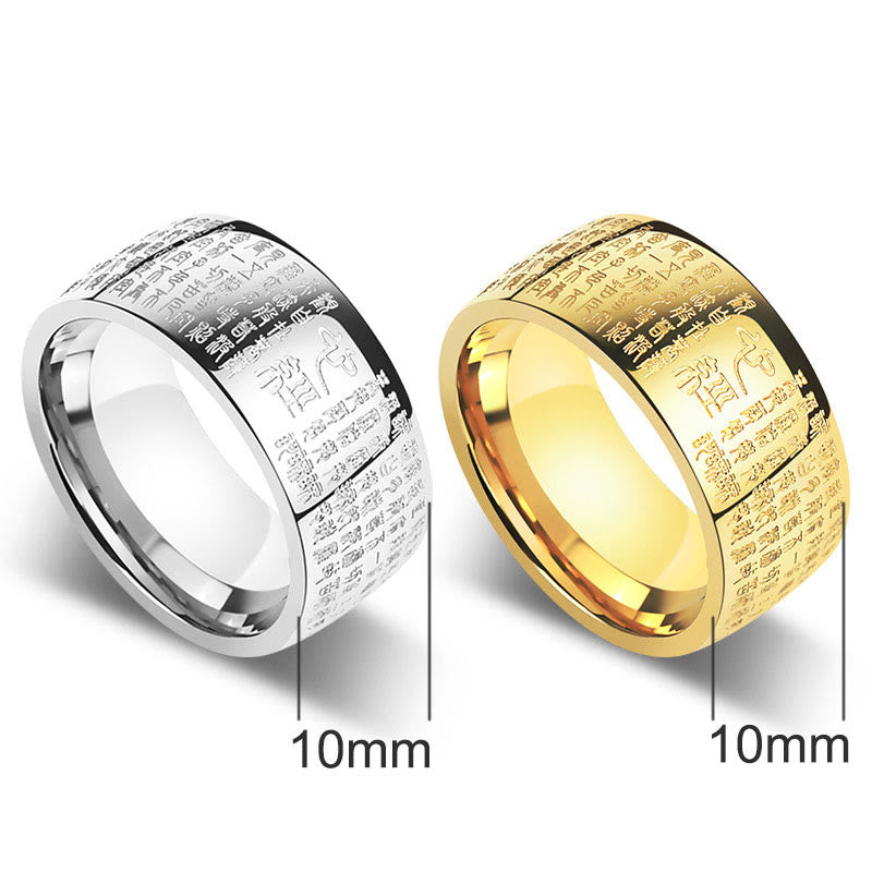 Nimara Ritual FengShui Buddhism Ancient Heart Sutra Lucky Ring