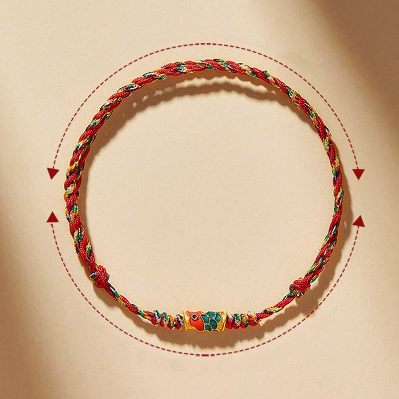 Nimara Ritual Handcrafted Koi Fish Wealth Prosperity Braided Rope Bracelet