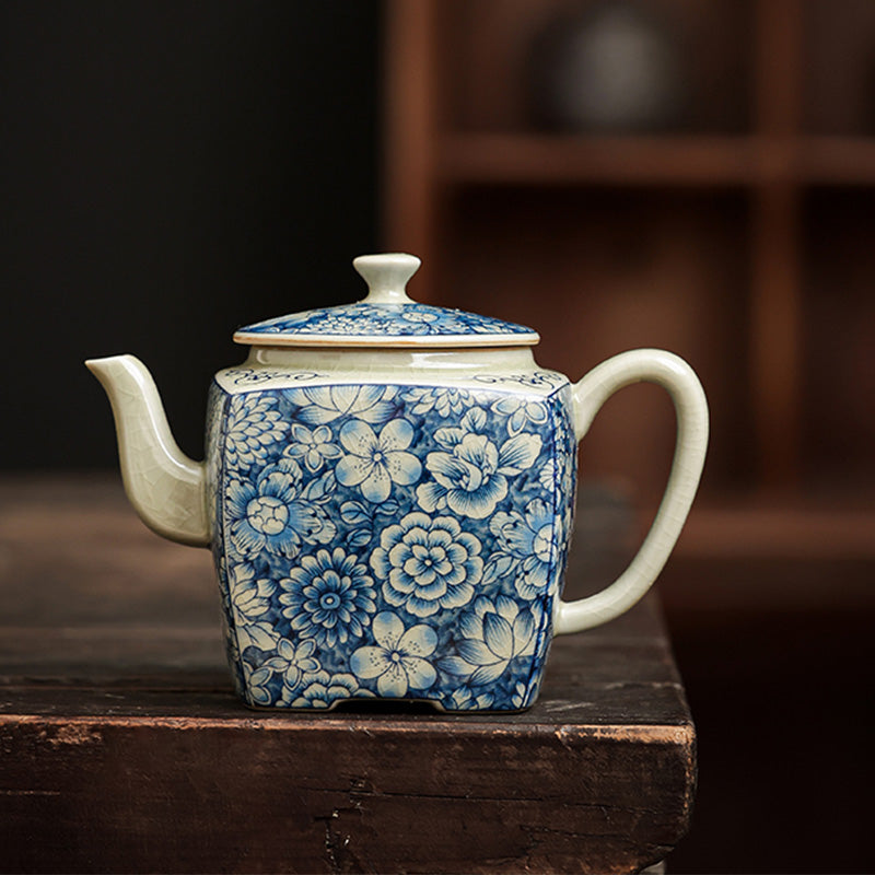 Nimara Ritual Blue and White Porcelain Chinese Gongfu Tea Ceramic Kung Fu Teapot Cup Tea Filter Canister