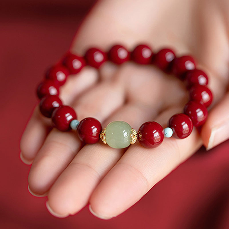 Nimara Ritual Cinnabar Green Aventurine Fortune Luck Bracelet