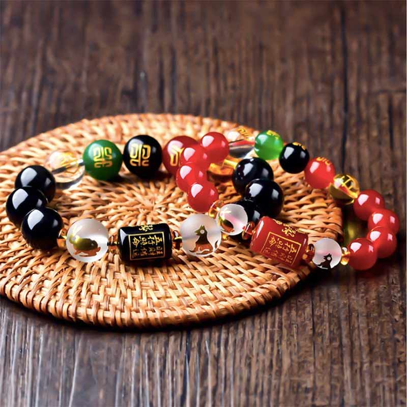 Nimara Ritual Chinese Zodiac Feng Shui Obsidian Five-Element Wealth Porsperity Bracelet
