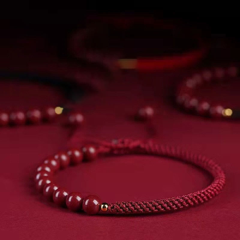 Nimara Ritual Natural Cinnabar King Kong Knot Blessing String Bracelet