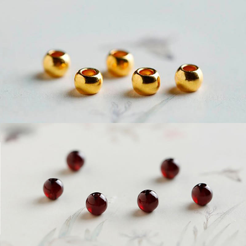 Nimara Ritual 999 Gold Koi Fish Natural Garnet Protection Bracelet