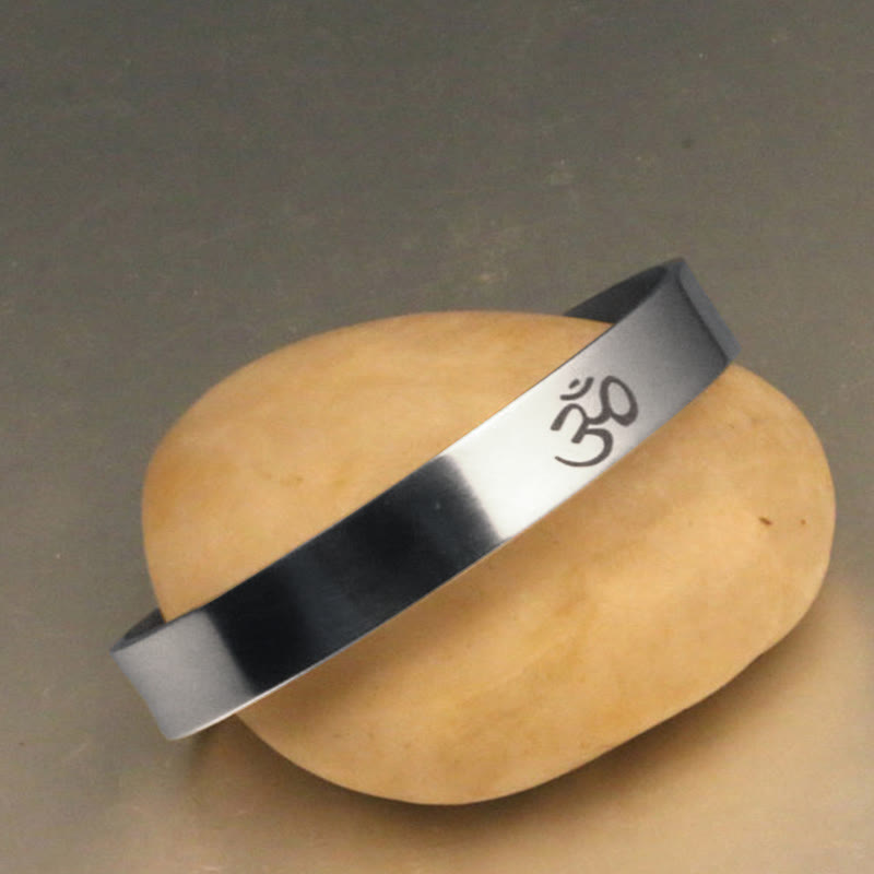 Nimara Ritual Tibetan OM Symbol Mindfulness Cuff Bracelet Bangle