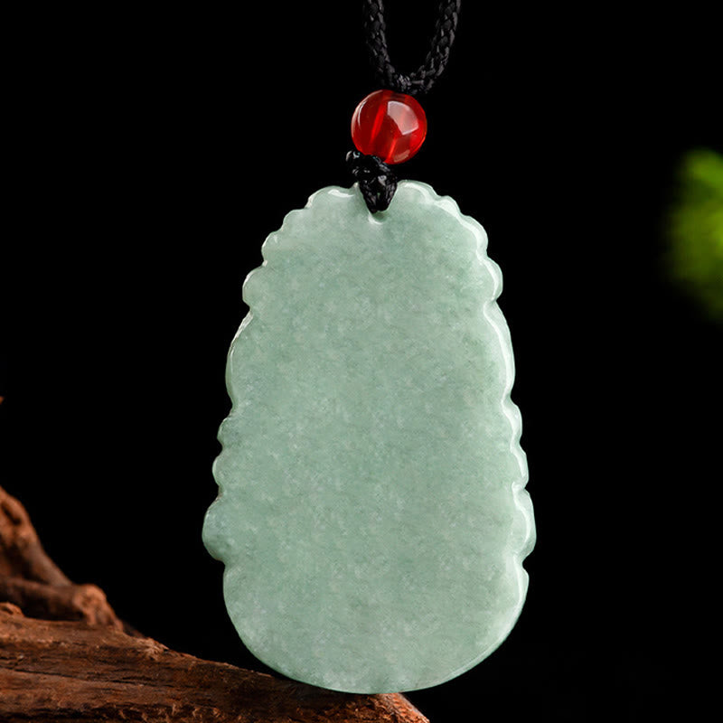 Nimara Ritual Natural Green Jade 12 Chinese Zodiac Luck Prosperity Necklace Pendant
