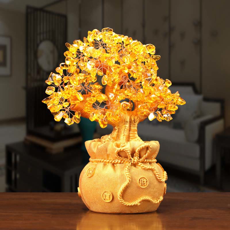 Nimara Ritual Natural Citrine Money Tree Gemstone Ornament - Feng Shui for Prosperity