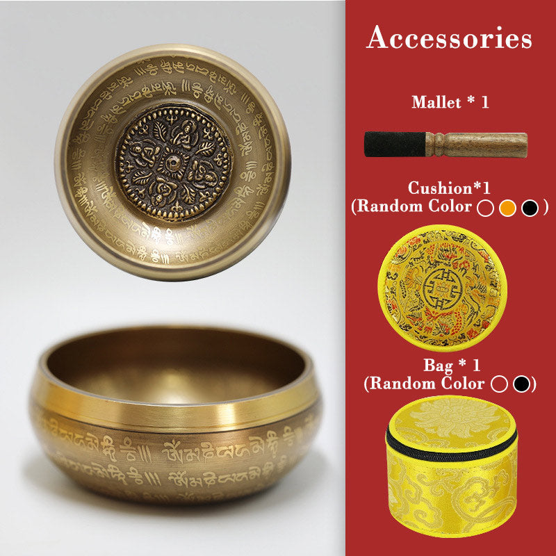 Nimara Ritual Tibetan Sound Bowl Handcrafted for Yoga Mindfulness and Meditation Singing Bowl Set