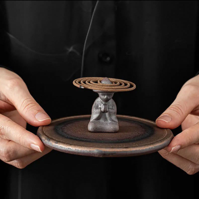 Nimara Ritual Small Person Meditation Ceramic Spiritual Healing Incense Burner