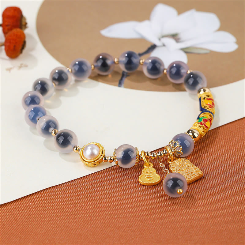 Nimara Ritual Natural Blue Candy Agate Amulet Strength Bracelet