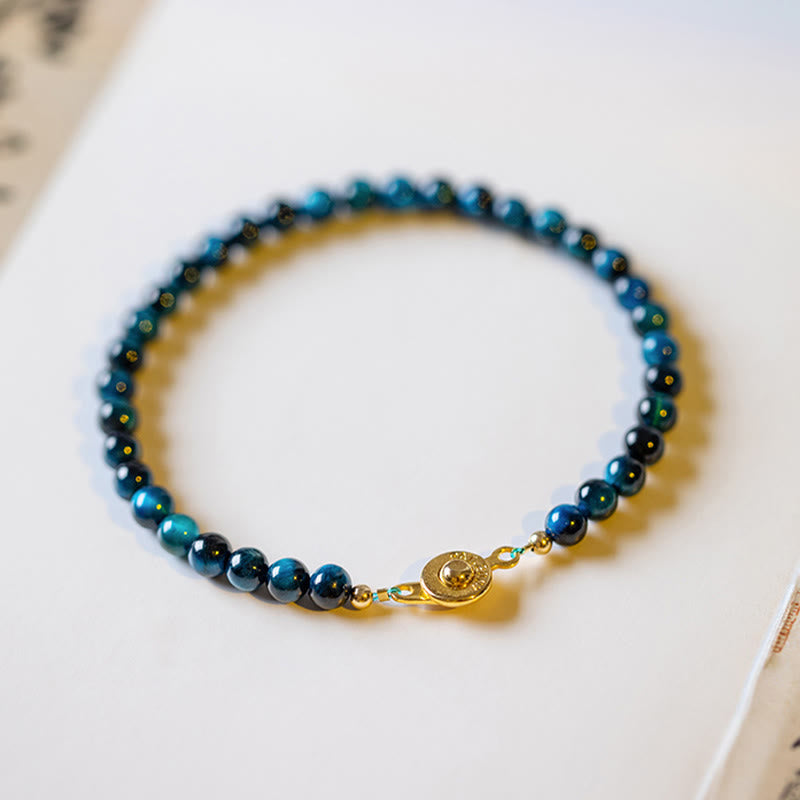 Nimara Ritual Natural Blue Tiger Eye Stone Protection Chain Bracelet