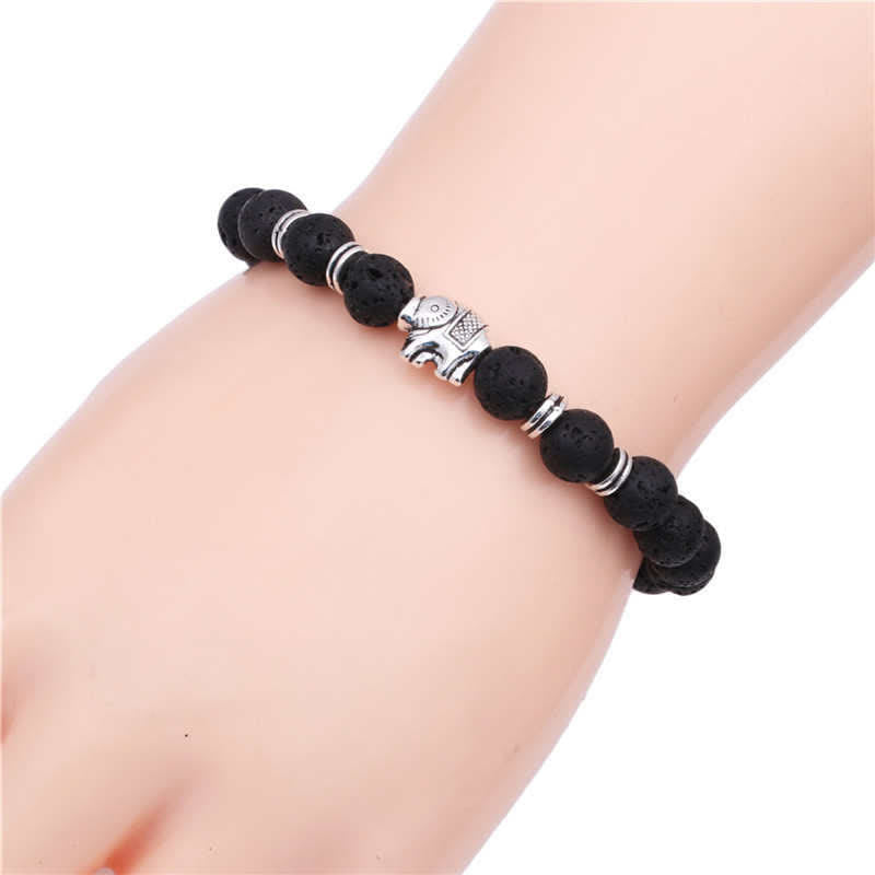Nimara Ritual Lava Rock Tiger Eye Stone Elephant Diffuser Peace Healing Bracelet