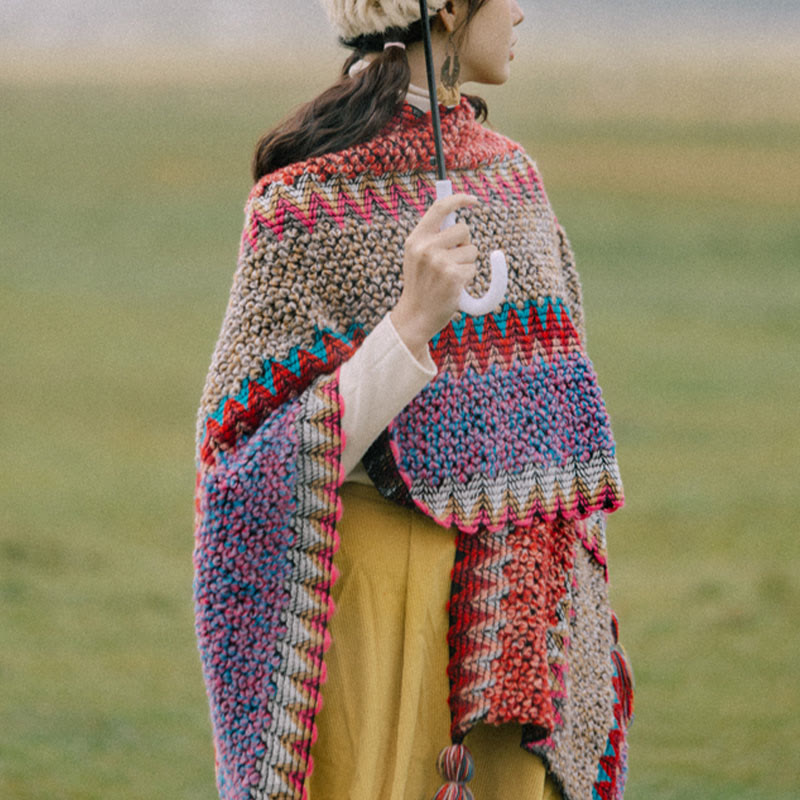 Nimara Ritual Tibetan Shawl Warm Cloak Tibetan Tassel Scarf