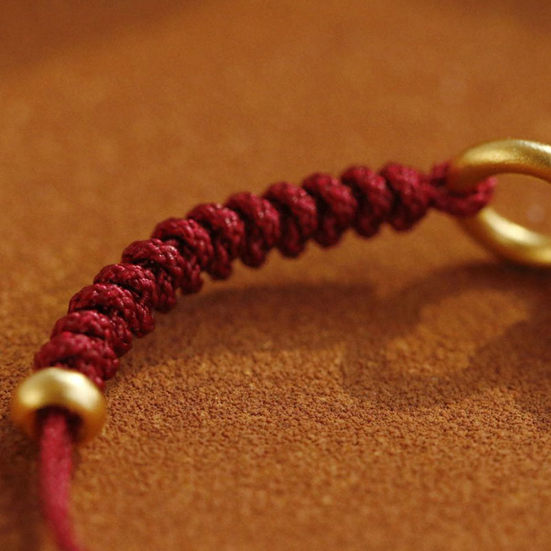 Nimara Ritual Alloy Peace Buckle Luck Red String Bracelet