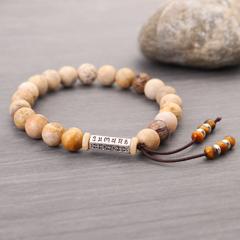 Nimara Ritual Weathered Stone Om Mani Padme Hum Strengthen Bracelet