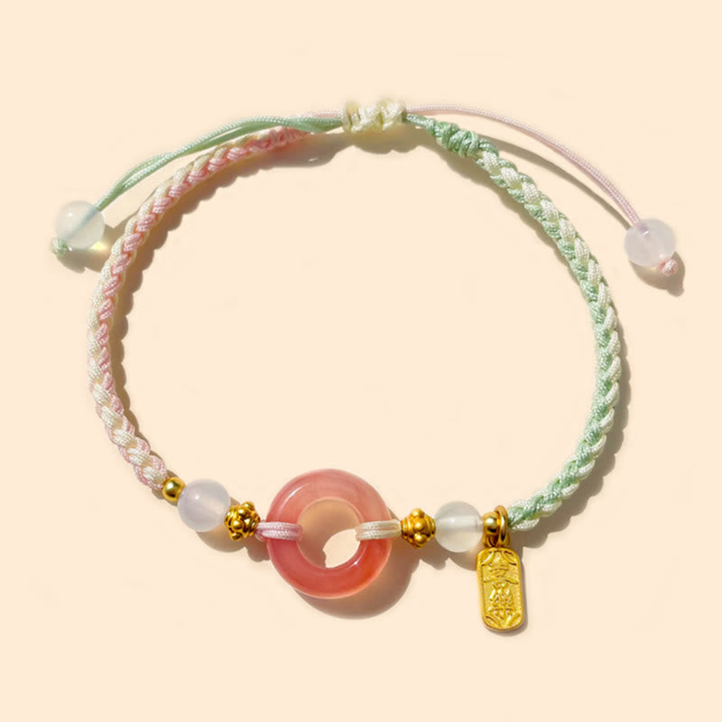 Nimara Ritual Peace And Joy Agate Peace Buckle Auspicious Handmade Braided Bracelet