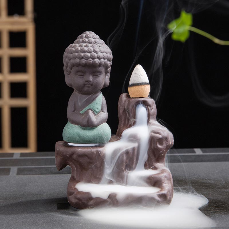 Nimara Ritual Backflow Smoke Fountain Ceramic Blessing Incense Burner Decoration