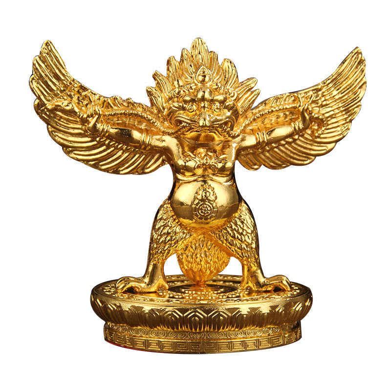 Nimara Ritual Tibetan Gold Garuda Bird Alloy Protection Home Decoration