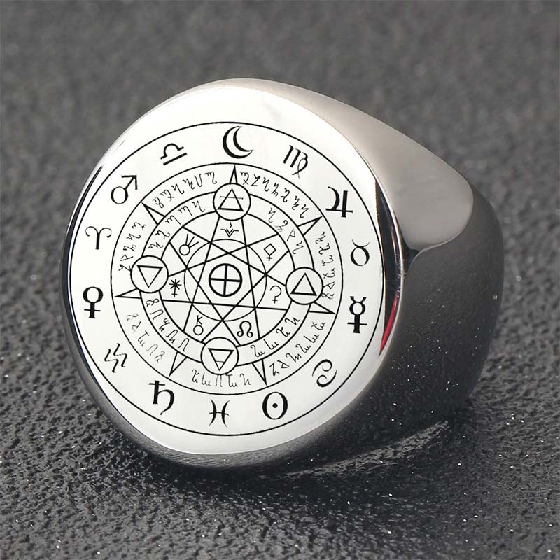 Nimara Ritual 12 Constellations of the Zodiac Protection Blessing Ring